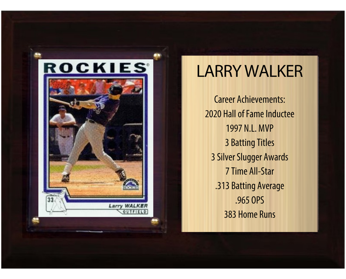 Larry Walker Colorado Rockies Hall of Fame Stats Plaque 6x8 1 Card Topps, Bowman 2024 2025 2026