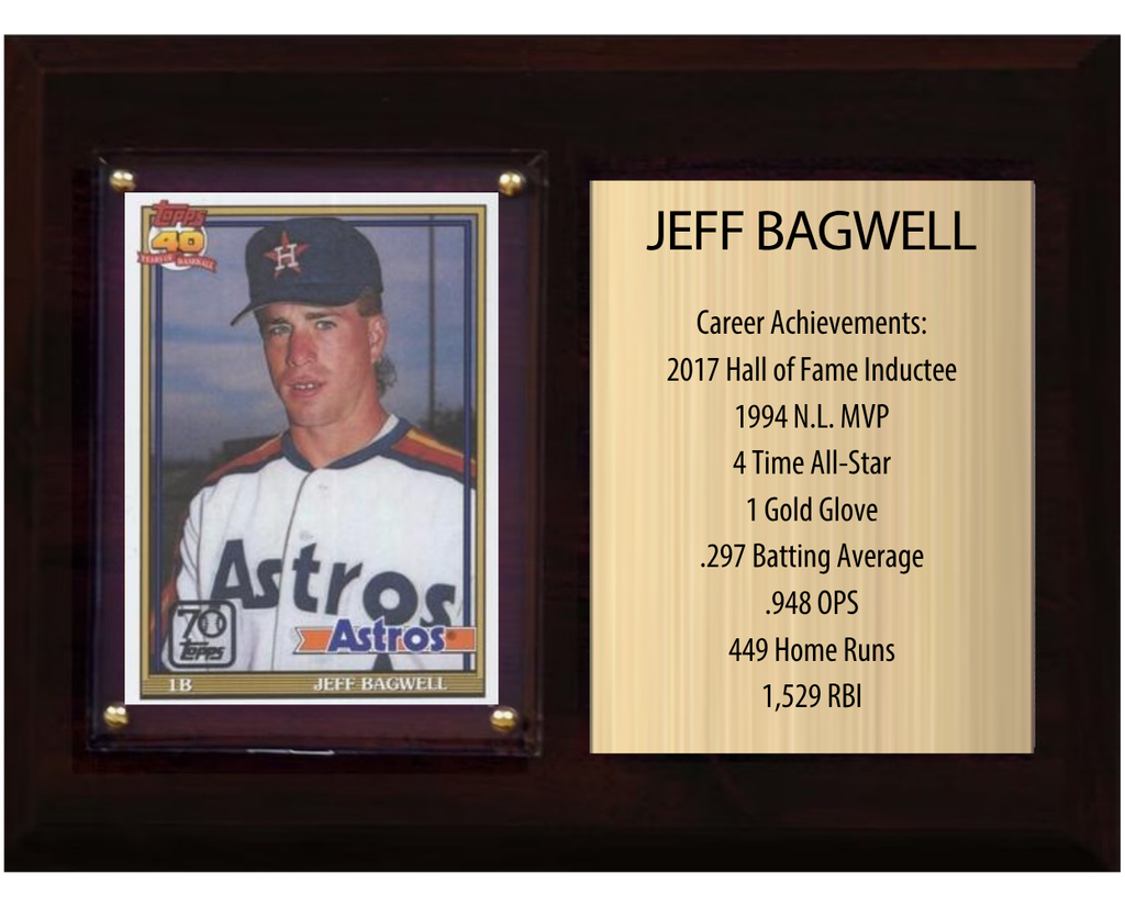 Jeff Bagwell Houston Astros Hall of Fame Stats Plaque 6x8 1 Card Topps, Bowman 2024 2025 2026