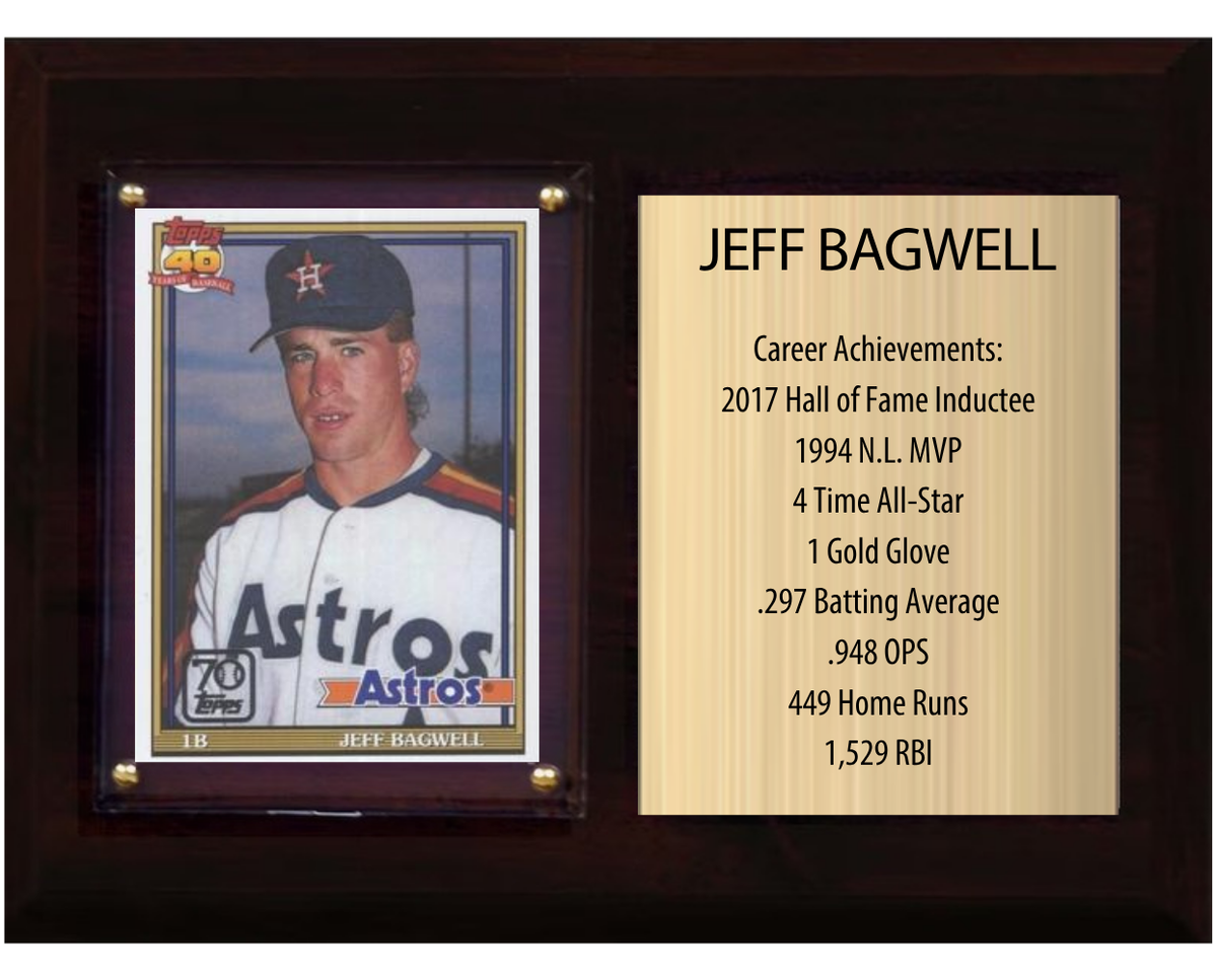 Jeff Bagwell Houston Astros Hall of Fame Stats Plaque 6x8 1 Card Topps, Bowman 2024 2025 2026