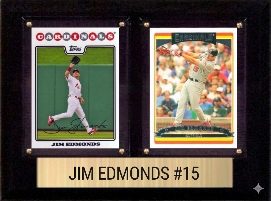 Jim Edmonds St. Louis Cardinals Fan Gift Plaque 6x8 2 Cards Topps, Bowman 2024 2025 2026