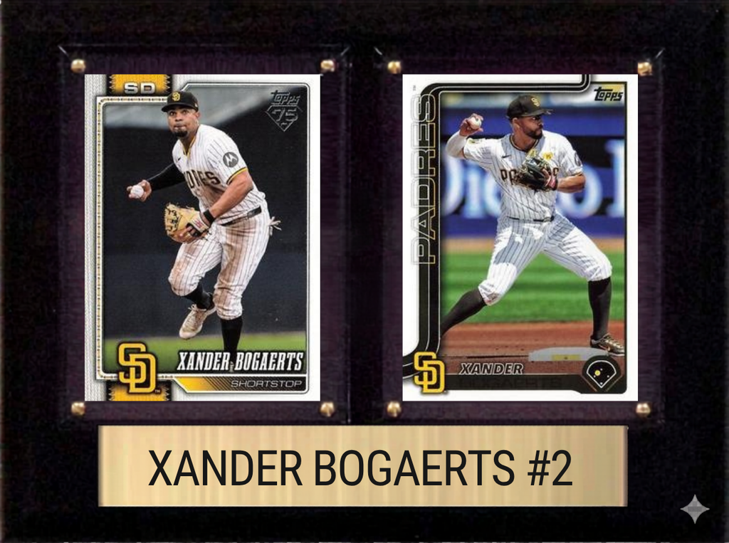 Xander Bogaerts San Diego Padres Fan Gift Plaque 6x8 2 Cards Topps, Bowman 2024 2025 2026