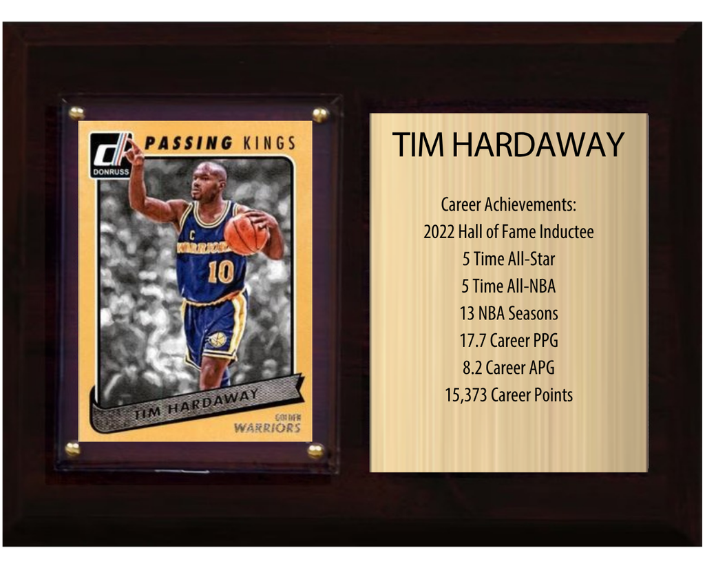 Tim Hardaway Golden State Warriors Hall of Fame Stats Plaque 6x8 1 Card Hoops, Prizm, Donruss 2024 2025 2026