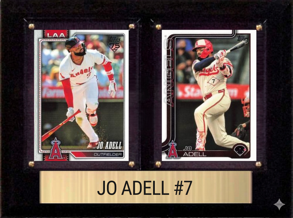 Jo Adell Los Angeles Angels Fan Gift Plaque 6x8 2 Cards Topps, Bowman 2024 2025 2026