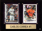 Carlos Correa Houston Astros Fan Gift Plaque 6x8 2 Cards Topps, Bowman 2024 2025 2026