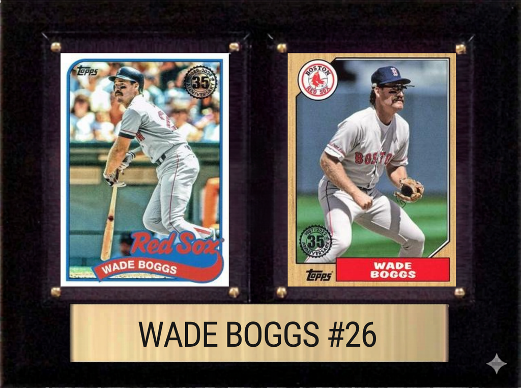 Wade Boggs Boston Red Sox Hall of Fame Fan Gift Plaque 6x8 2 Cards Topps, Bowman 2024 2025 2026