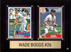 Wade Boggs Boston Red Sox Hall of Fame Fan Gift Plaque 6x8 2 Cards Topps, Bowman 2024 2025 2026