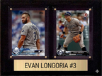 Evan Longoria Tampa Bay Rays Fan Gift Plaque 6x8 2 Cards Topps, Bowman 2024 2025 2026