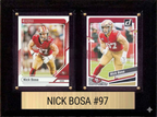Nick Bosa San Francisco 49ers Fan Gift Plaque 6x8 2 Cards Topps Donruss Panini 2024 2025 2026