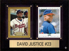 David Justice Atlanta Braves Fan Gift Plaque 6x8 2 Cards Topps, Bowman 2024 2025 2026