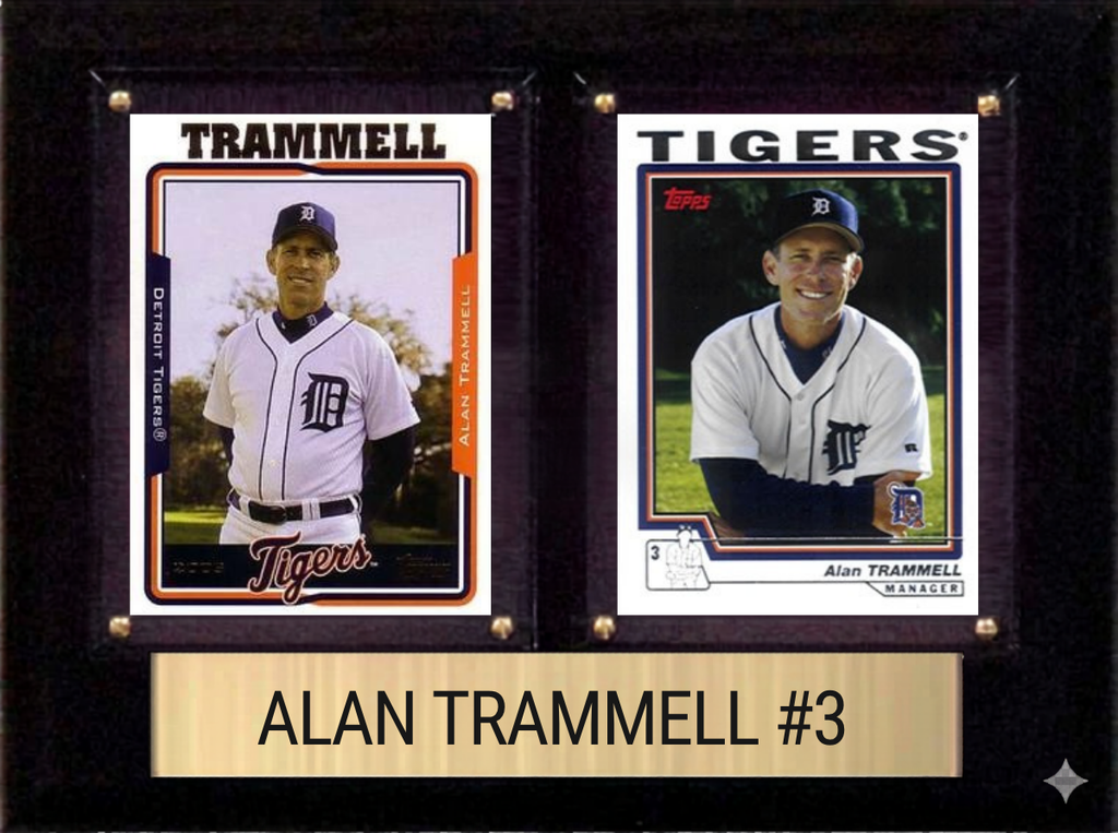 Alan Trammell Detroit Tigers Hall of Fame Fan Gift Plaque 6x8 2 Cards Topps, Bowman 2024 2025 2026