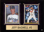 Jeff Bagwell Houston Astros Hall of Fame Fan Gift Plaque 6x8 2 Cards Topps, Bowman 2024 2025 2026