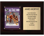 James Worthy Los Angeles Lakers Hall of Fame Stats Plaque 6x8 1 Card Hoops, Prizm, Donruss 2024 2025 2026