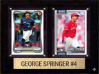 George Springer Toronto Blue Jays Fan Gift Plaque 6x8 2 Cards Topps, Bowman 2024 2025 2026