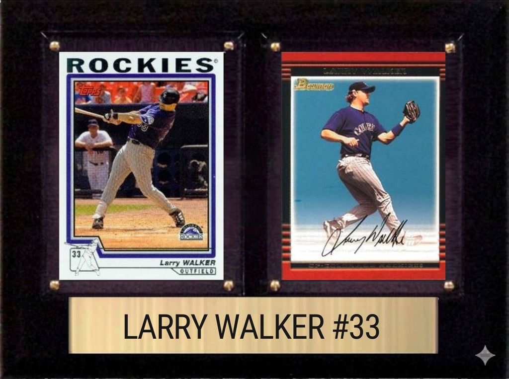 Larry Walker Colorado Rockies Hall of Fame Fan Gift Plaque 6x8 2 Cards Topps, Bowman 2024 2025 2026