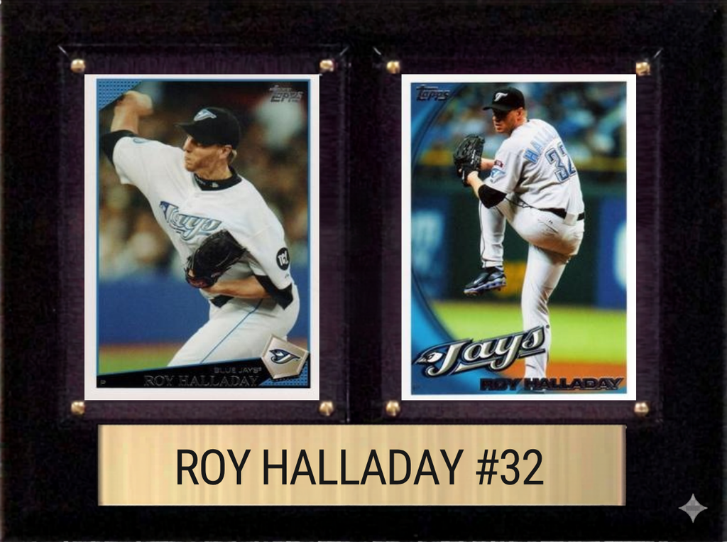 Roy Halladay Toronto Blue Jays Fan Gift Plaque 6x8 2 Cards Topps, Bowman 2024 2025 2026
