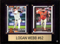 Logan Webb San Francisco Giants Fan Gift Plaque 6x8 2 Cards Topps, Bowman 2024 2025 2026