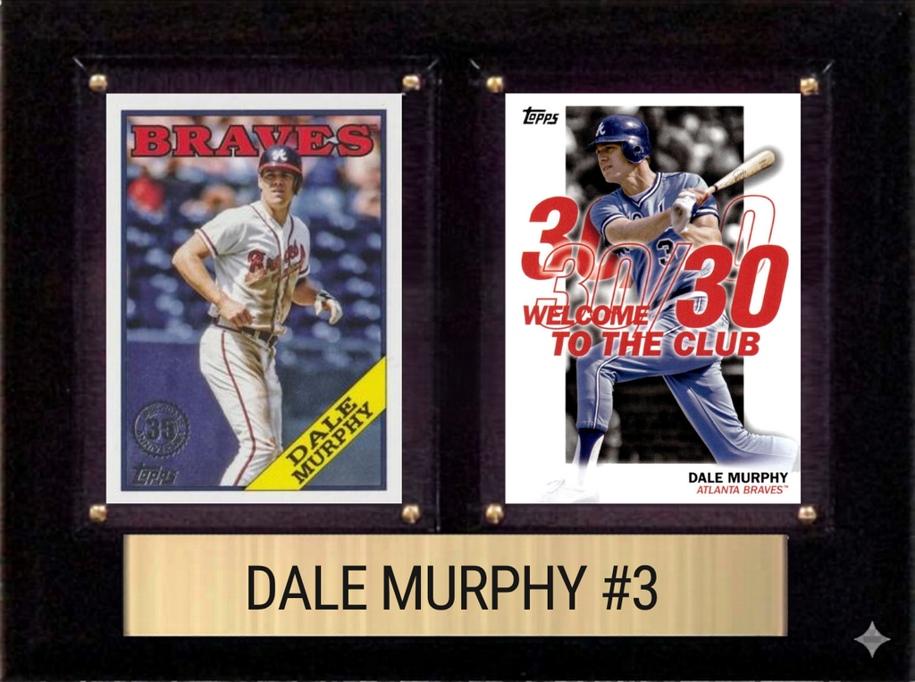 Dale Murphy Atlanta Braves Fan Gift Plaque 6x8 2 Cards Topps, Bowman 2024 2025 2026