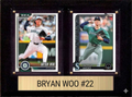 Bryan Woo Seattle Mariners Fan Gift Plaque 6x8 2 Cards Topps, Bowman 2024 2025 2026