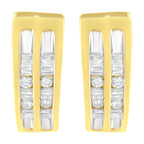 10K Yellow Gold 1/2 cttw Diamond Huggy Heart Hoop Earrings (I-J Clarity, I2-I3 Color)
