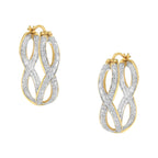 10K Yellow and White Gold 1/4 cttw Diamond Double Infinity Hoop Earrings (I-J Clarity, I1-I2 Color)