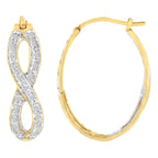 10K Yellow and White Gold 1/4 cttw Diamond Double Infinity Hoop Earrings (I-J Clarity, I1-I2 Color)