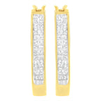 10K Yellow Gold 1/2 Cttw Invisible Set Princess-cut Diamond Hoop Earrings (H-I Color, SI2-I1 Clarity)