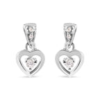 14K White Gold 1/6 Cttw Diamond Dangle Heart Stud Earrings (H-I, SI2-I1)
