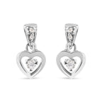 14K White Gold 1/6 Cttw Diamond Dangle Heart Stud Earrings (H-I, SI2-I1)