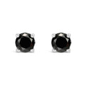 .925 Sterling Silver 1/2 Cttw Black Diamond Solitaire Stud Earrings