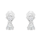 14KT White Gold 1/2 cttw Double Diamond Dangle Stud Earrings (H-I, I1-I2)
