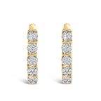 14k Yellow Gold 1/2 Cttw Diamond Cluster Hoop Earrings (H-I Color, SI2-I1 Clarity)