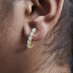 14k Yellow Gold 1/2 Cttw Diamond Cluster Hoop Earrings (H-I Color, SI2-I1 Clarity)