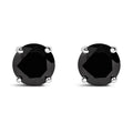 .925 Sterling Silver 1/2 Cttw Black Diamond Solitaire Stud Earrings
