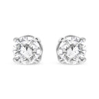 14K White Gold 3/4 Cttw Lab Grown Diamond 4-Prong Classic Stud Earrings (F-G Color, VS2-SI1 Clarity)