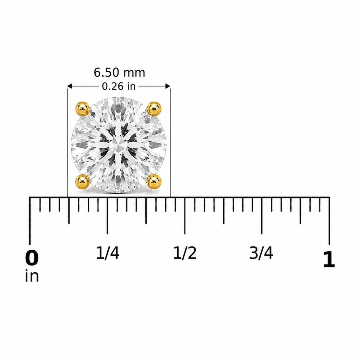 IGI Certified 14K Gold Lab Grown Diamond Solitaire Stud Earrings