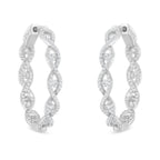 10K White Gold Diamond Hoop Earrings (1 1/2 cttw, H-I Color, I1-I2 Clarity)