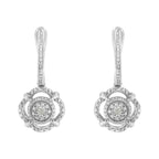 .925 Sterling Silver Miracle-Set Diamond Accent Drop and Dangle Earrings (I-J Color, I3 Clarity)