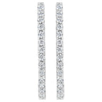 14K White Gold 2.0 Cttw Round Brilliant Cut Diamond Oblong Hinged Leverback Hoop Earrings (I-J Color, I1-I2 Clarity)