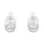 10K White Gold 1/5 Cttw Round Brilliant-Cut Near Colorless Diamond Bezel-Set Stud Earrings (H-I Color, I1-I2 Clarity)