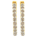 10K Yellow Gold Plated Sterling Silver Diamond Hoop Earrings (2 cttw, K-L Color, I2-I3 Clarity)