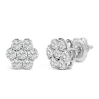 14KT White Gold 1 cttw Diamond Composite Stud Earrings (I-J, SI2-I1)