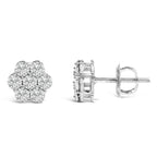 14KT White Gold 1 cttw Diamond Composite Stud Earrings (I-J, SI2-I1)