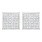 10K White Gold 2ct TDW Princess-Cut Composite Diamond Stud Earring (I-J ,I2-I3)