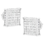 10K White Gold 2ct TDW Princess-Cut Composite Diamond Stud Earring (I-J ,I2-I3)