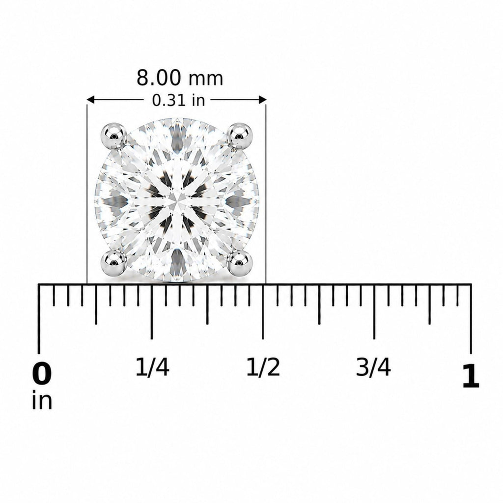 IGI Certified 14K Gold Lab Grown Diamond Solitaire Stud Earrings