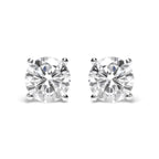 IGI Certified 14K White Gold 5.00 Cttw Round Brilliant-Cut Lab Grown Diamond Classic 4-Prong Stud Earrings with Screw Backs (F-G Color, SI1 Clarity)