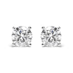IGI Certified 14K White Gold 5.00 Cttw Round Brilliant-Cut Lab Grown Diamond Classic 4-Prong Stud Earrings with Screw Backs (F-G Color, SI1 Clarity)