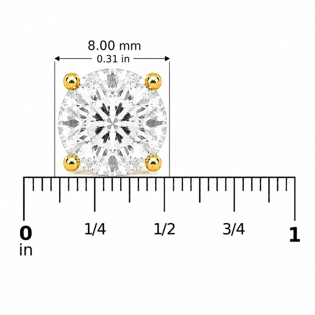 IGI Certified 14K Gold Lab Grown Diamond Solitaire Stud Earrings