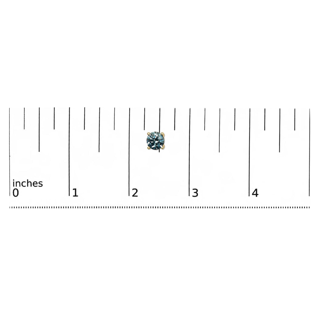 14K Gold Blue Lab Grown Diamond Stud Earrings with Screw Backs