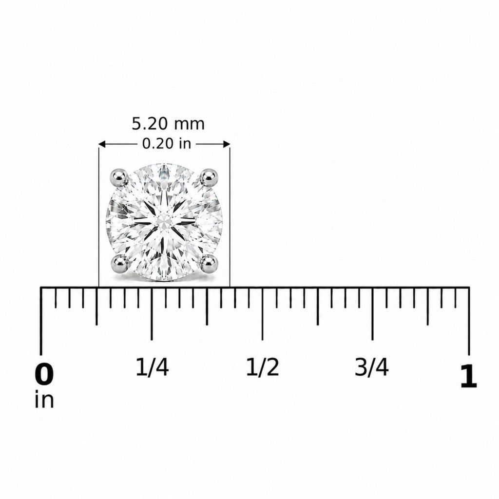 IGI Certified 14K Gold Lab Grown Diamond Solitaire Stud Earrings